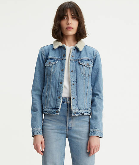 levi jean jacket with wool lining