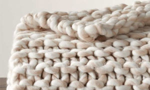 pottery barn chunky hand knit throw