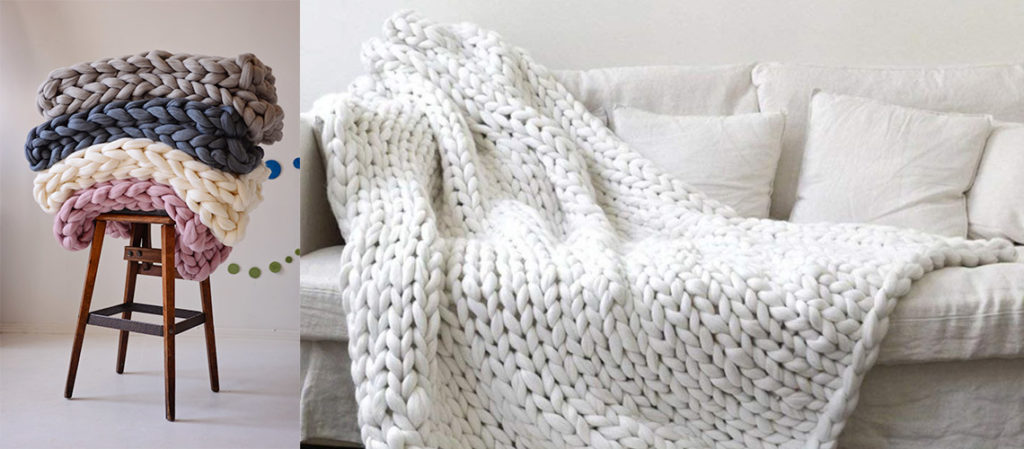 chunky knit blanket