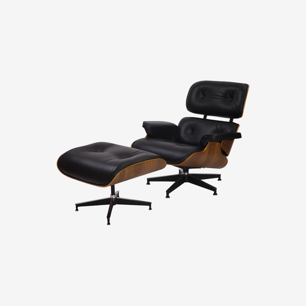 Emma Lounge Chair and Ottoman – Black Walnut