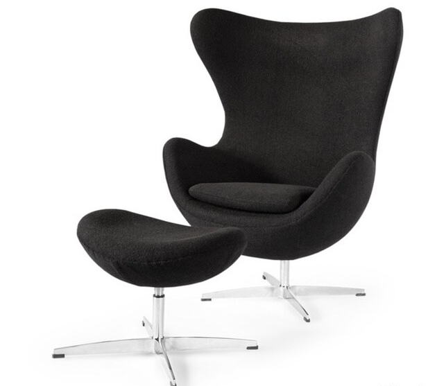 Kardiel Amoeba Cashmere Chair and Ottoman