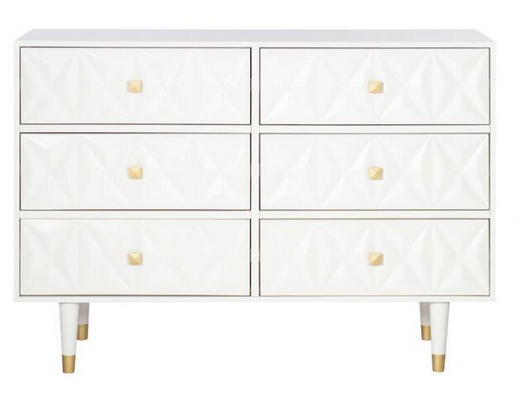 White Geometric Porter Dresser