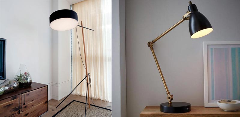 floor and desk lamps